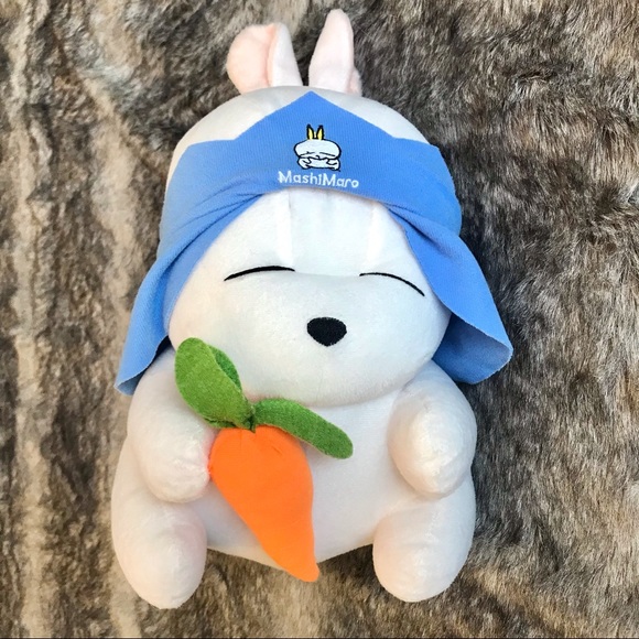 MashiMaro 2 sided carrot Yeopki Tokki Korean plush bunny and dog face back - Picture 2 of 10